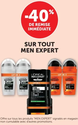 Gamme de soins et déodorants Men Expert