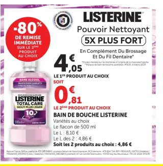 BAIN DE BOUCHE LISTERINE Variétés au choix