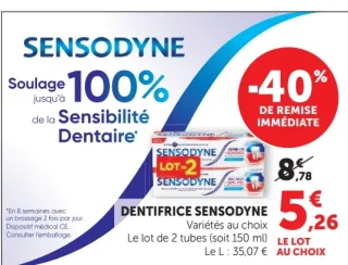 Dentifrice Sensodyne Variétés au choix