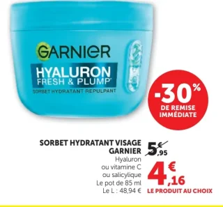 Sorbet hydratant visage Garnier Hyaluron ou Vitamine C ou Salicylique