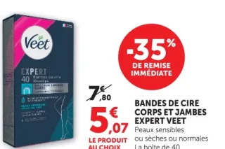Bandes de cire corps et jambes Expert Veet