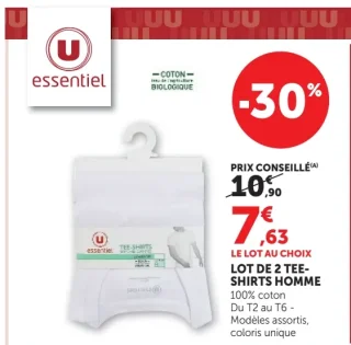 Lot de 2 Tee-shirts Homme U essentiel