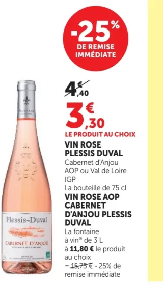 Vin rosé Plessis Duval