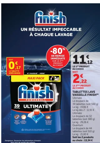 Tablettes lave vaisselle Finish Ultimate / Quantum