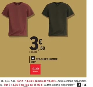 Tee-shirt homme bio Tissaia Basics