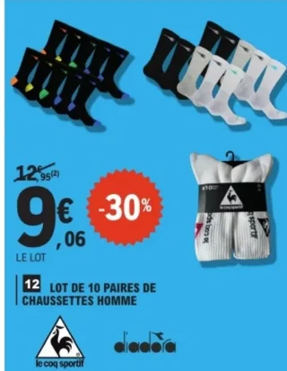 Le coq sportif Lot de 10 paires de chaussettes homme