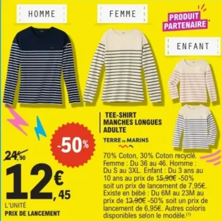 Tee-shirt manches longues adulte Terre de Marins