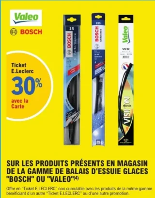 GAMME DE BALAIS D'ESSUIE GLACES "BOSCH" OU "VALEO"