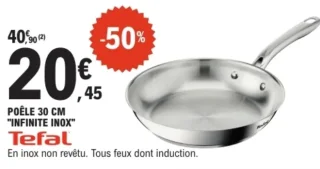 Poêle 30 cm "Infinite Inox" Tefal