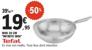 Wok 28 cm "Infinite Inox" Tefal
