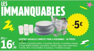 COFFRET VAISSELLE COMPLET POUR 4 PERSONNES - 36 PIÈCES HOMESIDE