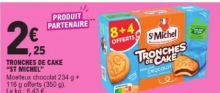 Tronches de Cake "St Michel" Moelleux Chocolat