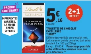 Tablettes de chocolat Excellence "Lindt"