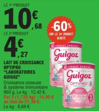 Lait de croissance Optipro Laboratoires Guigoz