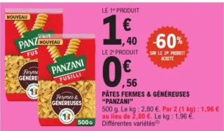 PÂTES FERMES & GÉNÉREUSES PANZANI
