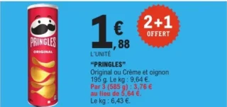 PRINGLES Original ou Crème et oignon