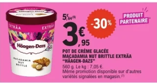 Pot de crème glacée Macadamia Nut Brittle Exträa "Häagen-Dazs"