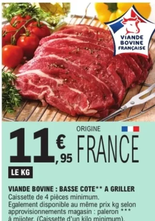 VIANDE BOVINE : BASSE COTE** A GRILLER