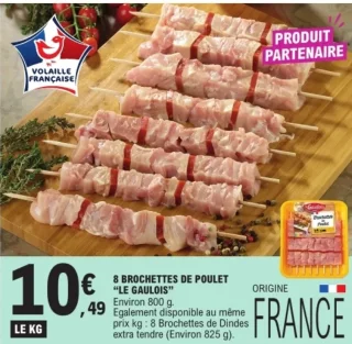 8 Brochettes de poulet Le Gaulois