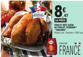 Poulet rôti issue de poulet fermier Ancenis