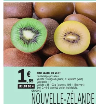 Kiwi jaune ou vert