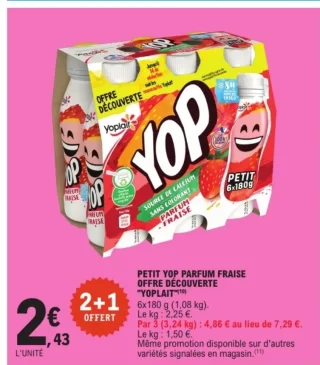Petit Yop Parfum Fraise Offre Découverte Yoplait