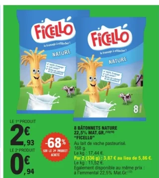 8 Bâtonnets Nature Ficello