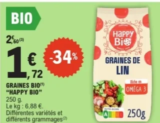 Graines Bio "Happy Bio" Graines de lin