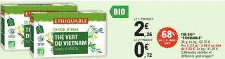 Thé Bio "Ethiquable" Thé vert du Vietnam