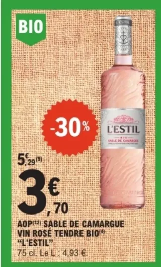 L'Estil AOP Sable de Camargue Vin Rosé Tendre Bio