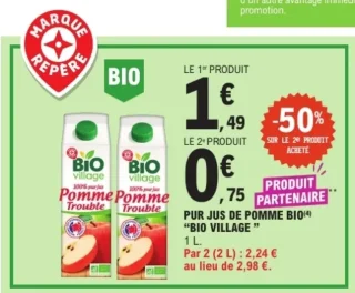 Pur jus de pomme Bio Village