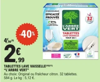 Tablettes lave vaisselle L'Arbre Vert