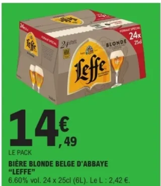 Bière blonde belge d'abbaye Leffe