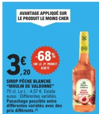 Sirop pêche blanche Moulin de Valdonne