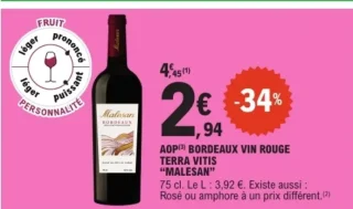 AOP Bordeaux Vin Rouge Terra Vitis "Malesan"