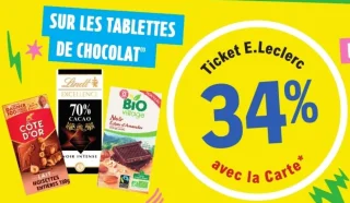 Tablettes de chocolat Côte d'Or, Lindt Excellence, Bio Village