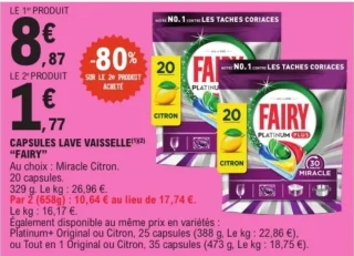 FAIRY PLATINUM PLUS CAPSULES LAVE VAISSELLE