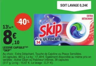LESSIVE CAPSULE SKIP ULTIMATE Extra Détachant