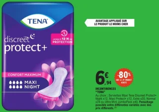 Serviettes d'incontinence Tena Discreet Protect+