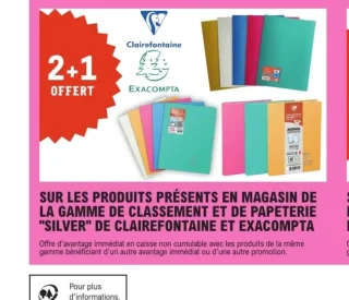 Gamme de classement et de papeterie "Silver" de Clairefontaine et Exacompta