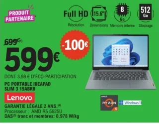 PC PORTABLE IDEAPAD SLIM 3 15ABR8 Lenovo