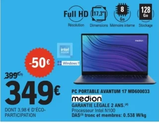 PC PORTABLE AVANTUM 17 MD600033 Medion