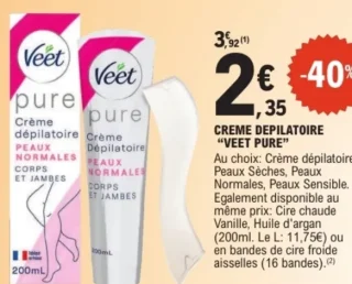 Crème dépilatoire Veet Pure