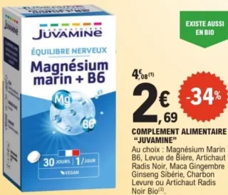 Complément Alimentaire Juvamine Magnésium marin + B6