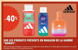 Produits présents en magasin de la gamme "Adidas"