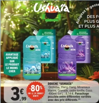 Douche Ushuaïa Orchidee, Ylang-Ylang, Minereaux Marins, Grenade, cedre tonifie, Coco