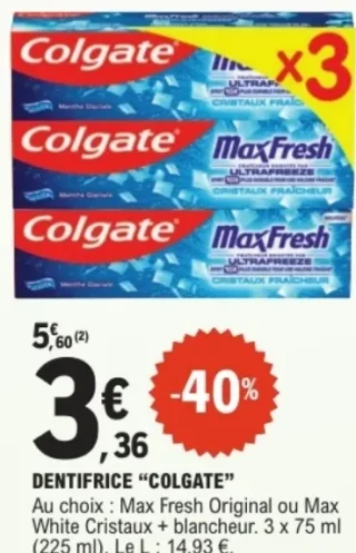 Dentifrice Colgate MaxFresh