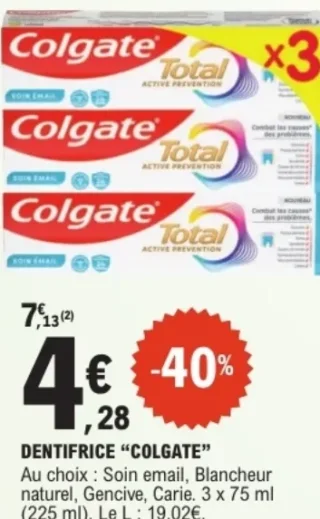 Dentifrice Colgate Total