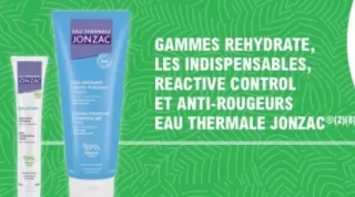 Gammes Rehydrate, Les Indispensables, Reactive Control et Anti-Rougeurs Eau Thermale Jonzac