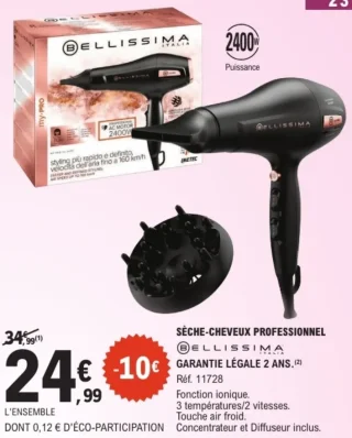 SÈCHE-CHEVEUX PROFESSIONNEL BELLISSIMA